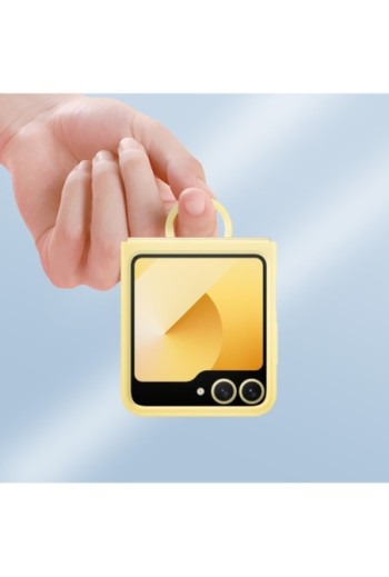 Cover con anello originale Silicone Case with Ring per Samsung Galaxy Z Flip6 - yellow