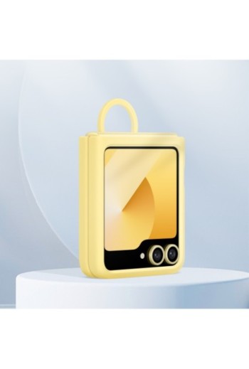Cover con anello originale Silicone Case with Ring per Samsung Galaxy Z Flip6 - yellow