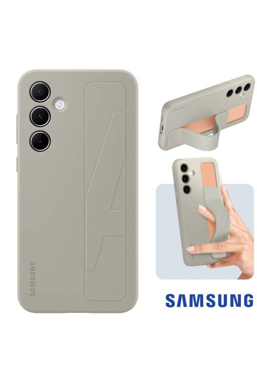 Cover originale per Samsung Galaxy A55 5G soft-touch con impugnatura - Standing Grip gray