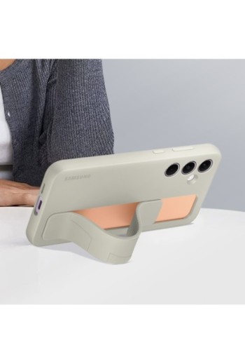 Cover originale per Samsung Galaxy A55 5G soft-touch con impugnatura - Standing Grip gray