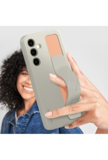 Cover originale per Samsung Galaxy A55 5G soft-touch con impugnatura - Standing Grip gray