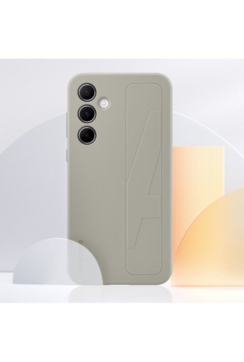 Cover originale per Samsung Galaxy A55 5G soft-touch con impugnatura - Standing Grip gray