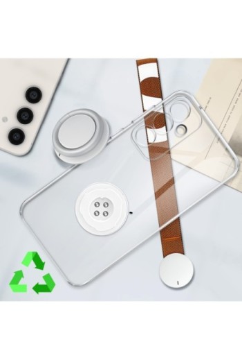 Cover originale Clear Gadget Case per Samsung S23 FE con anello amovibile - trasparente