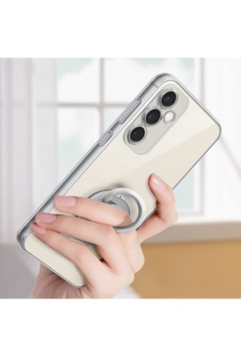Cover originale Clear Gadget Case per Samsung S23 FE con anello amovibile - trasparente