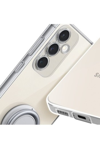 Cover originale Clear Gadget Case per Samsung S23 FE con anello amovibile - trasparente