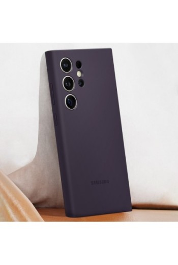 Cover originale per Samsung Galaxy S24 Ultra - Silicone Case dark violet soft-touch