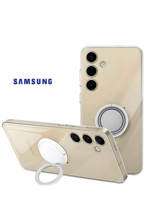 Cover originale Clear Gadget per Samsung S24 Plus anello supporto amovibile - trasparente