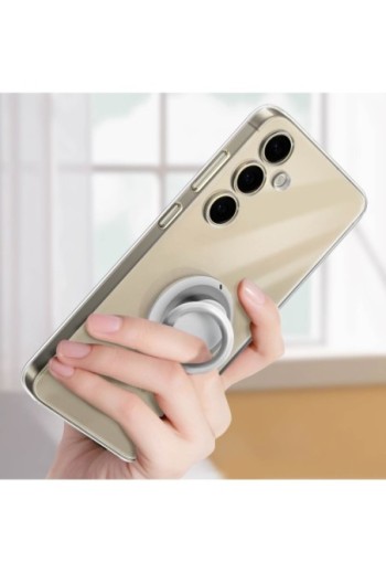 Cover originale Clear Gadget per Samsung S24 Plus anello supporto amovibile - trasparente