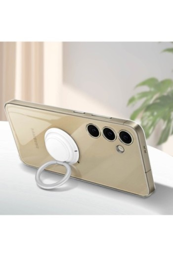 Cover originale Clear Gadget per Samsung S24 Plus anello supporto amovibile - trasparente