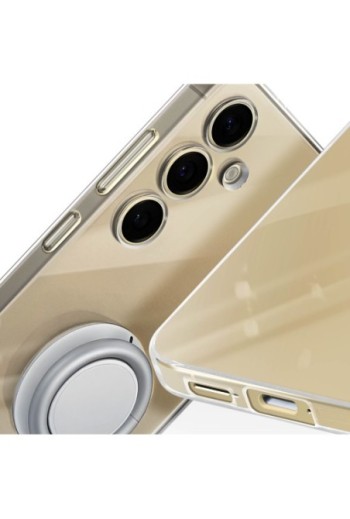 Cover originale Clear Gadget per Samsung S24 Plus anello supporto amovibile - trasparente