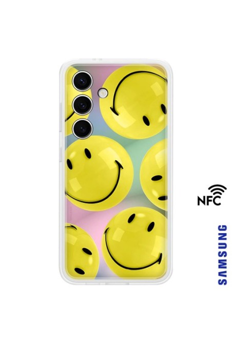 Cover originale Samsung Galaxy S24 Plus - design smile gialli sfondo personalizzato