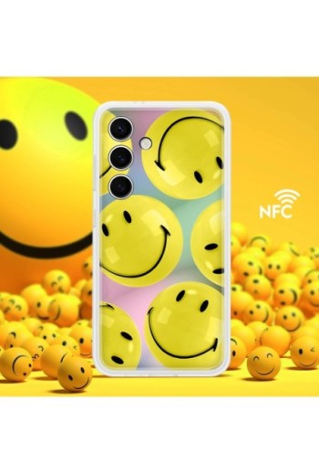 Cover originale Samsung Galaxy S24 Plus - design smile gialli sfondo personalizzato