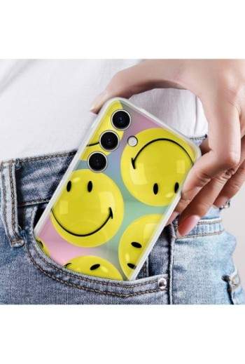 Cover originale Samsung Galaxy S24 Plus - design smile gialli sfondo personalizzato
