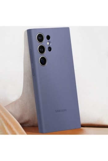 Cover originale per Samsung Galaxy S24 Ultra - Silicone Case violet soft-touch