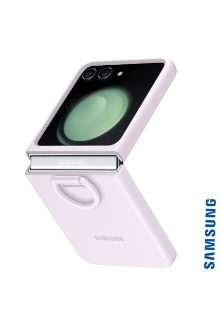 Cover per Samsung Galaxy Z Flip5 originale Silicone Case with Ring in silicone con anello - lavender