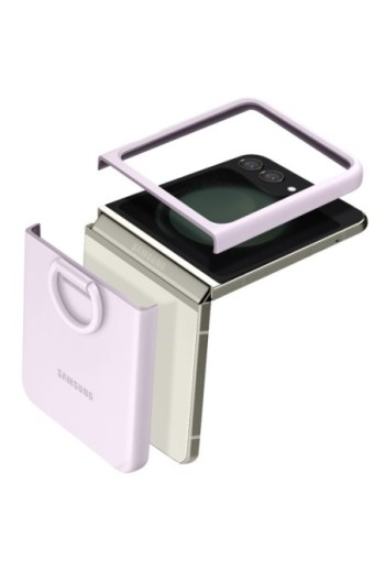 Cover per Samsung Galaxy Z Flip5 originale Silicone Case with Ring in silicone con anello - lavender