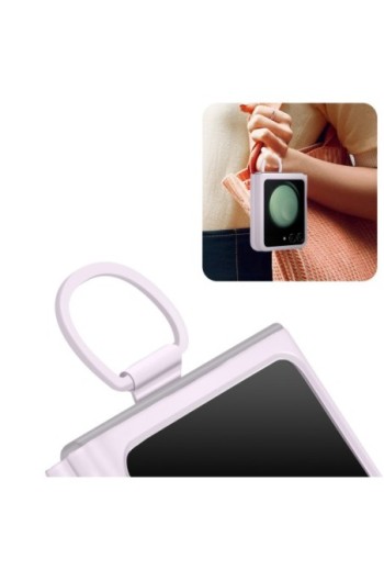 Cover per Samsung Galaxy Z Flip5 originale Silicone Case with Ring in silicone con anello - lavender