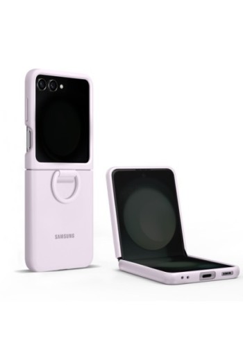 Cover per Samsung Galaxy Z Flip5 originale Silicone Case with Ring in silicone con anello - lavender