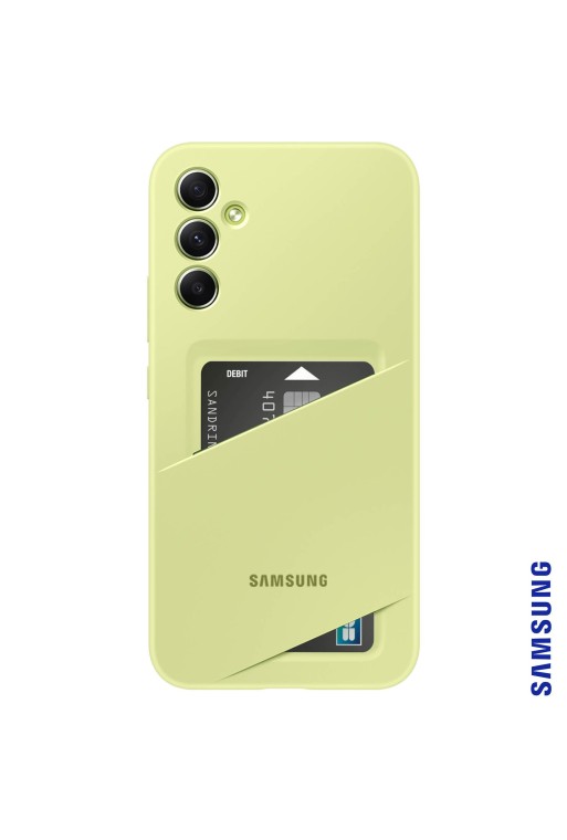 Cover originale Card Slot Case per Samsung Galaxy A34 5G con portacarte - lime