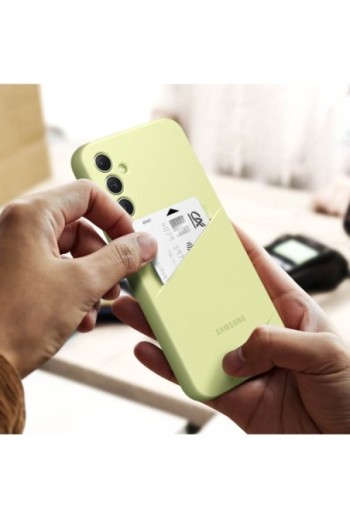 Cover originale Card Slot Case per Samsung Galaxy A34 5G con portacarte - lime