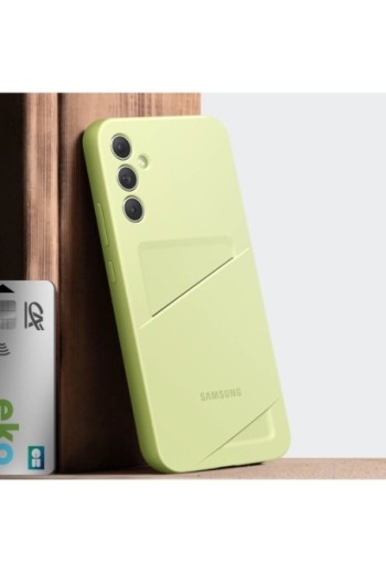Cover originale Card Slot Case per Samsung Galaxy A34 5G con portacarte - lime