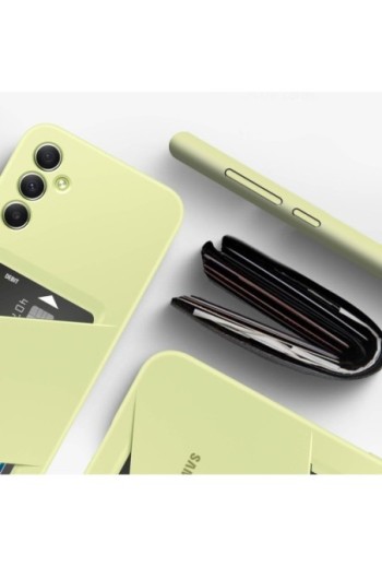 Cover originale Card Slot Case per Samsung Galaxy A34 5G con portacarte - lime