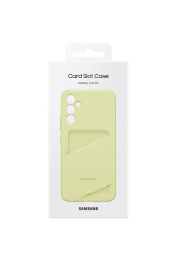 Cover originale Card Slot Case per Samsung Galaxy A34 5G con portacarte - lime