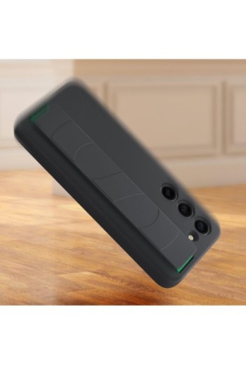 Cover originale Silicone Grip Case per Samsung Galaxy S23 in silicone effetto opaco con cinturino - nera