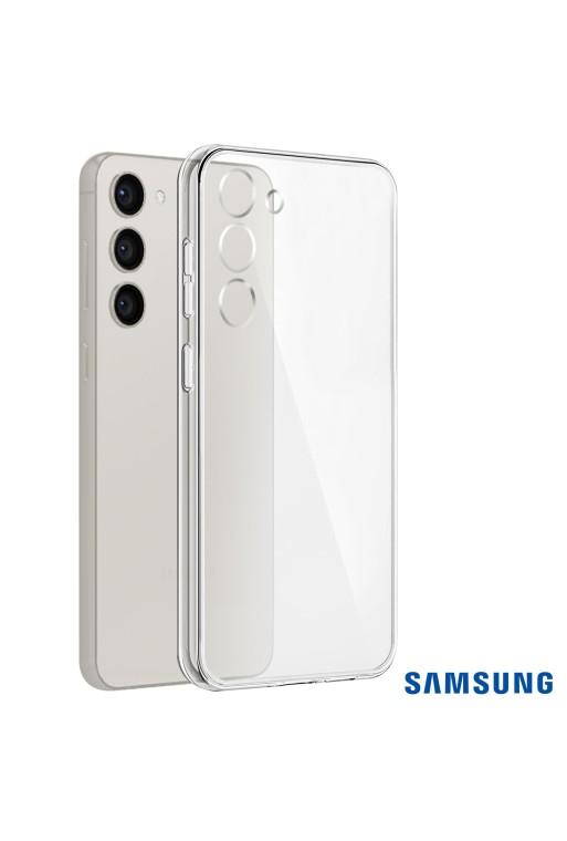 Cover in silicone originale Clear Series per Samsung Galaxy S23 anti-ingiallimento - trasparente