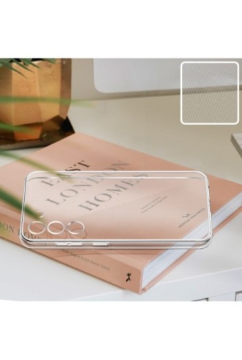Cover in silicone originale Clear Series per Samsung Galaxy S23 anti-ingiallimento - trasparente