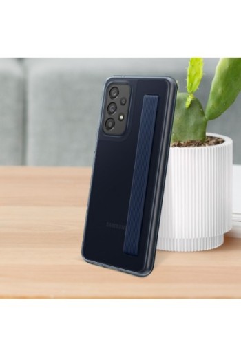 Cover per Samsung Galaxy A33 5G Originale Samsung Slim Strap Cover - Nera Traslucida