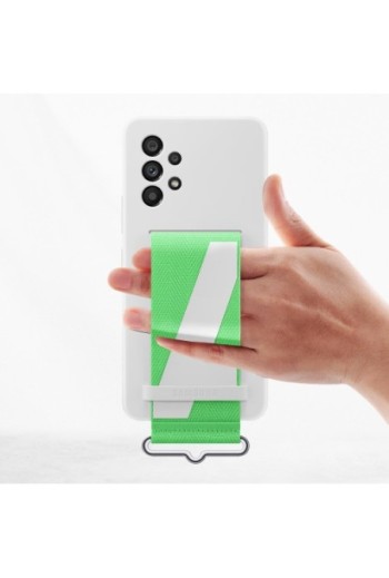 Cover Originale per Samsung Galaxy A53 5G con Cinturino verde Silicone Morbido - Bianca