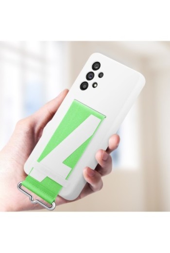 Cover Originale per Samsung Galaxy A53 5G con Cinturino verde Silicone Morbido - Bianca