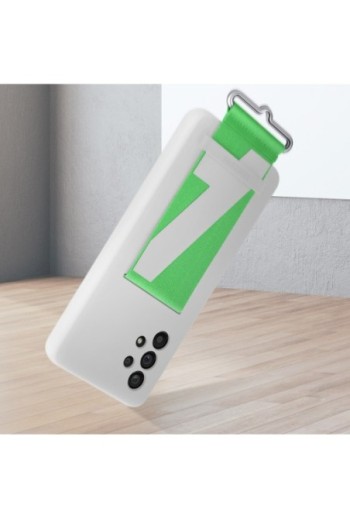 Cover Originale per Samsung Galaxy A53 5G con Cinturino verde Silicone Morbido - Bianca