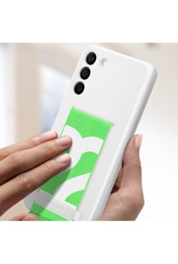 Cover Originale per Samsung Galaxy S22 Plus con Cinturino verde Silicone Morbido - Bianco