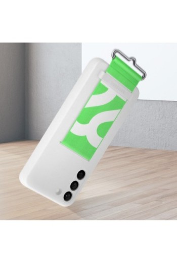 Cover Originale per Samsung Galaxy S22 Plus con Cinturino verde Silicone Morbido - Bianco