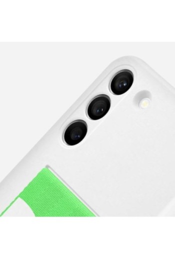 Cover Originale per Samsung Galaxy S22 Plus con Cinturino verde Silicone Morbido - Bianco