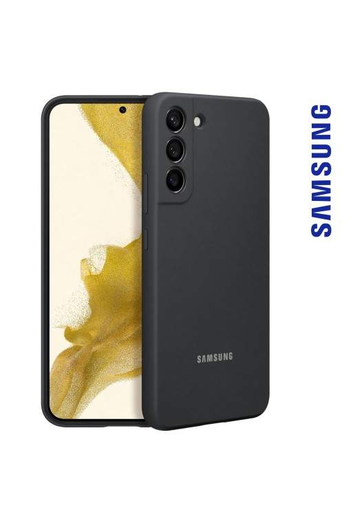 Cover Originale Samsung Galaxy S22 Plus Morbida al Tatto Silicone Cover - Black