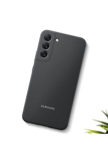 Cover Originale Samsung Galaxy S22 Plus Morbida al Tatto Silicone Cover - Black
