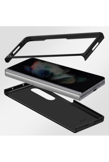 Cover per Samsung Galaxy Z Fold 3 Pieghevole Originale Silicone Cover - Nero