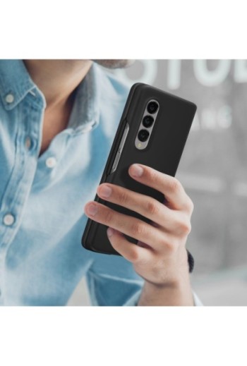 Cover per Samsung Galaxy Z Fold 3 Pieghevole Originale Silicone Cover - Nero