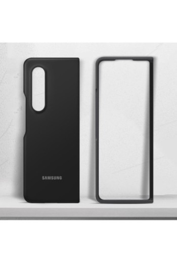 Cover per Samsung Galaxy Z Fold 3 Pieghevole Originale Silicone Cover - Nero