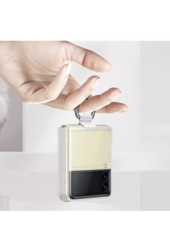Cover per Samsung Galaxy Z Flip3 Originale Clear Cover with Ring in Silicone con Anello - trasparente