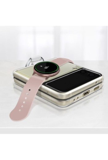 Cover per Samsung Galaxy Z Flip3 Originale Clear Cover with Ring in Silicone con Anello - trasparente