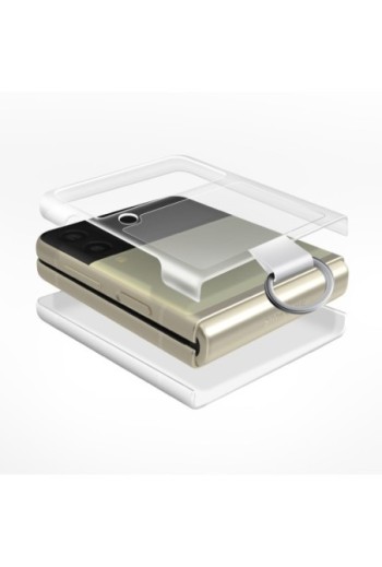 Cover per Samsung Galaxy Z Flip3 Originale Clear Cover with Ring in Silicone con Anello - trasparente