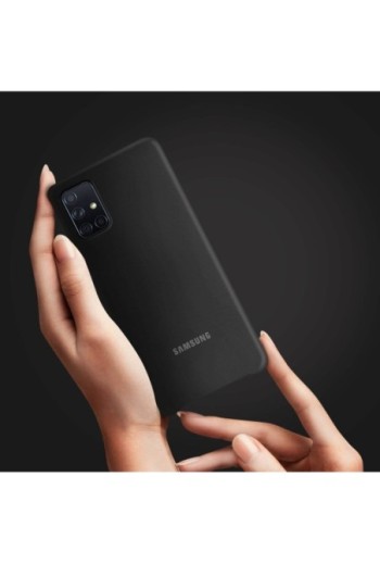 Cover originale Samsung in silicone Soft Touch - Nero per Samsung Galaxy A51