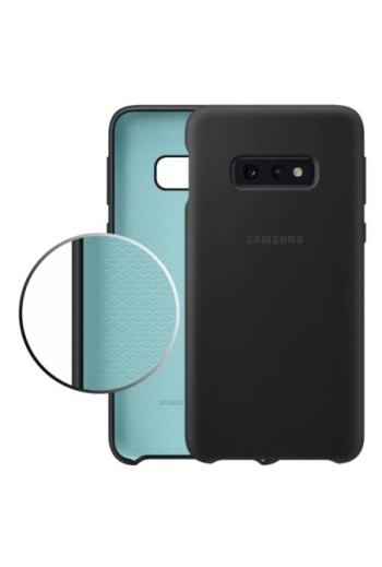 Cover originale Samsung in Silicone con finitura Soft Touch - Nero per Samsung Galaxy S10e