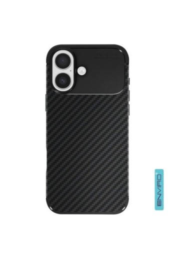 Cover Carbonio iPhone 17 Silicone Morbido - Enviro Nero