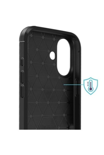 Cover Carbonio iPhone 17 Silicone Morbido - Enviro Nero