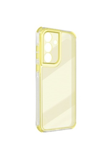 Custodia traslucida bicolore antiurto per Samsung Galaxy S25 - Gialla